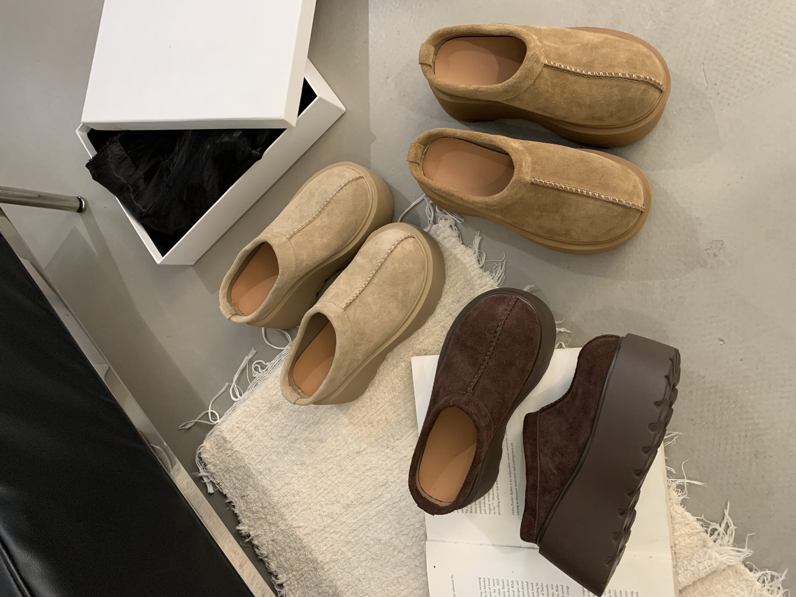 Chunky Sole Slippers for Women - Thick Bottom Casual Outdoor Office Shoes for Petite - Unisex Clog Slip-On Loafers