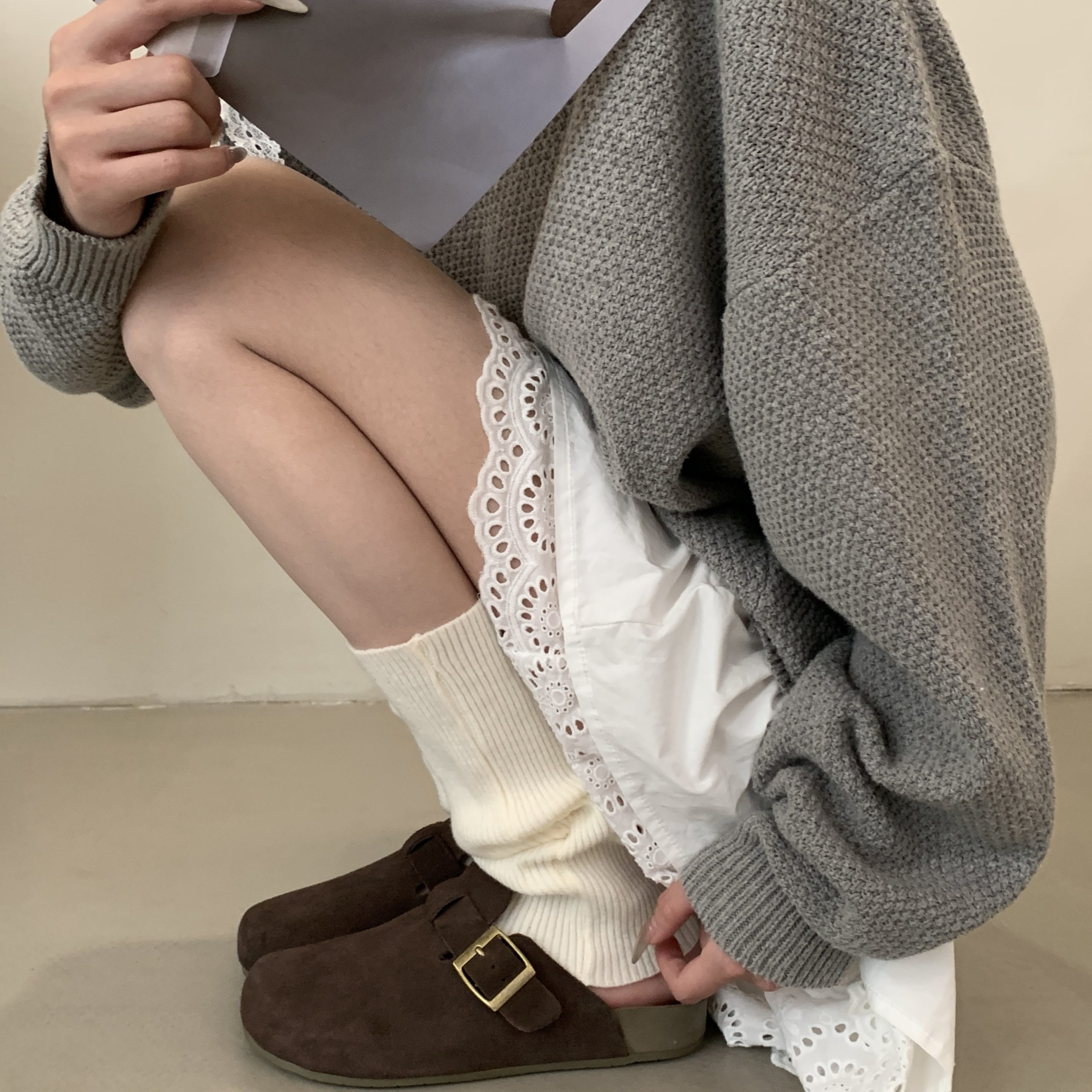 2025 Spring Summer Women's PU Leather Chunky Heel Open Toe Mule Sandals Retro Cork Clog Shoes - Image 4